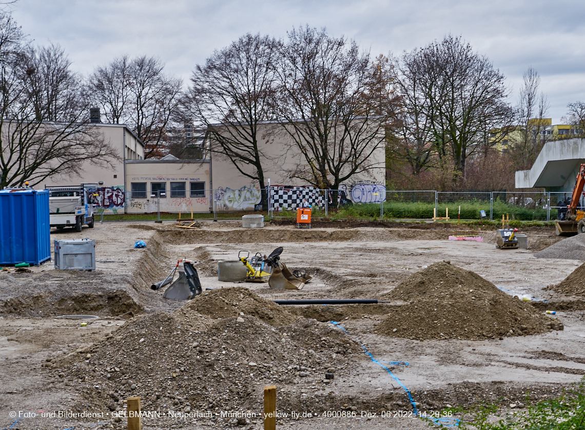 02.12.2022 - Baustelle an der Quiddestraße Haus für Kinder in Neuperlach